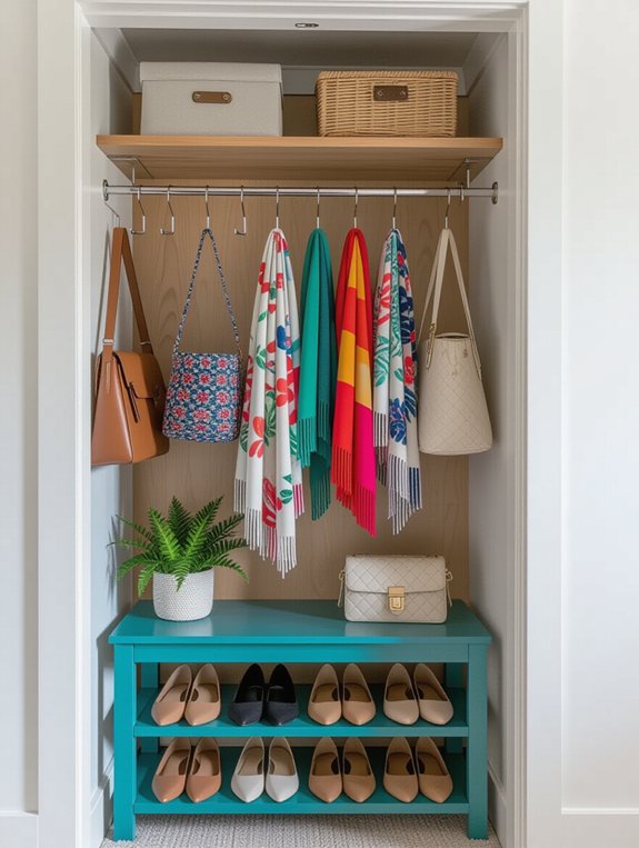 organize accessories with hooks