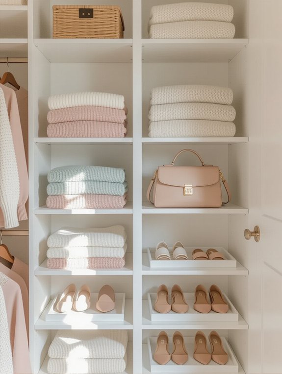 organize closet with dividers