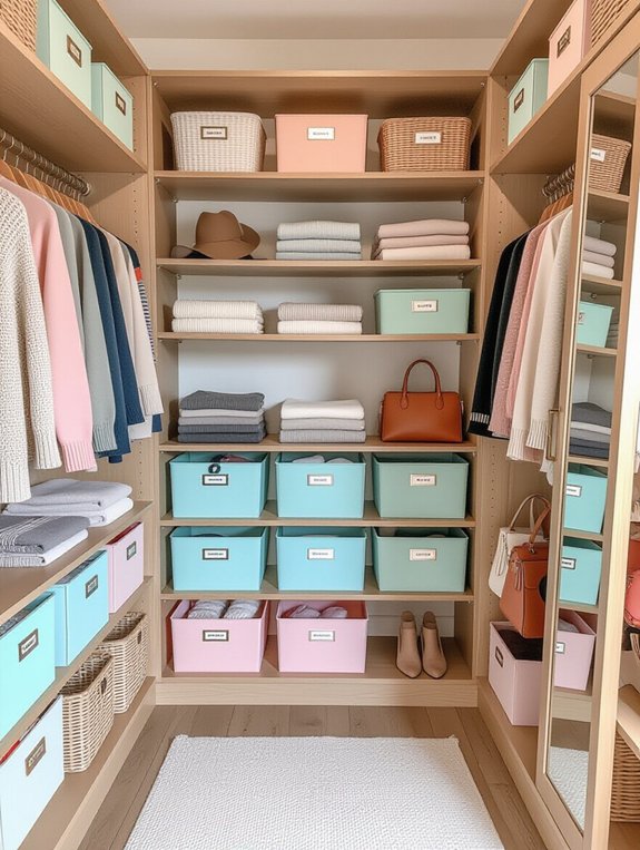 organize closet with labels