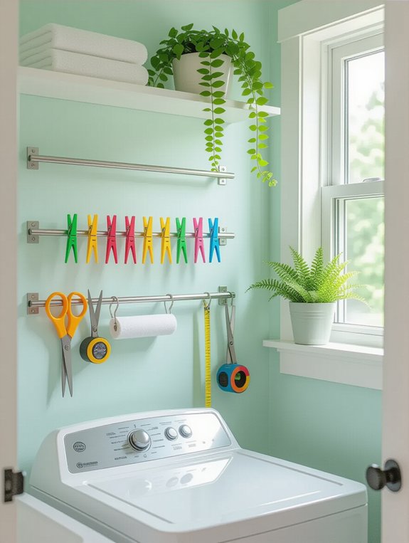 organize laundry room tools