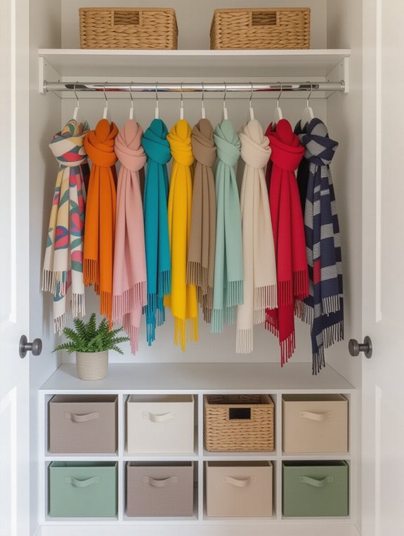 organize scarves with tension