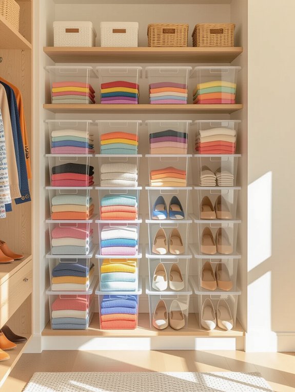 organized closet with visibility