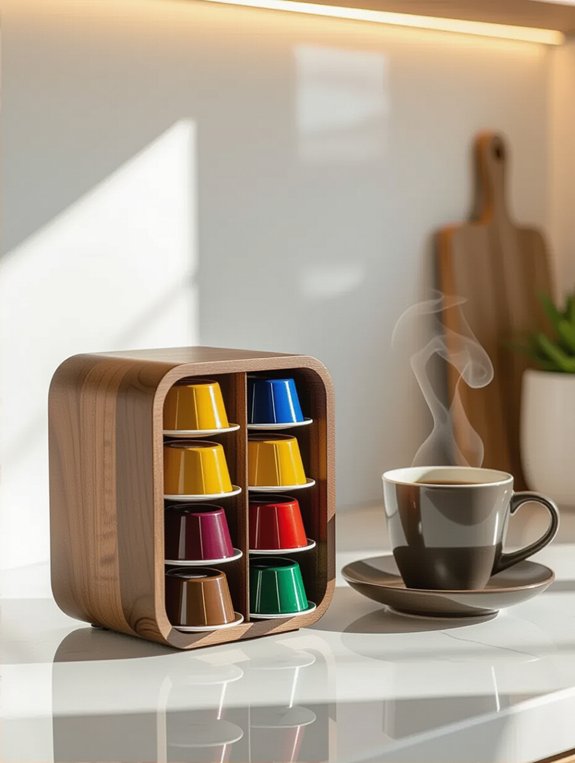 organized coffee pod storage