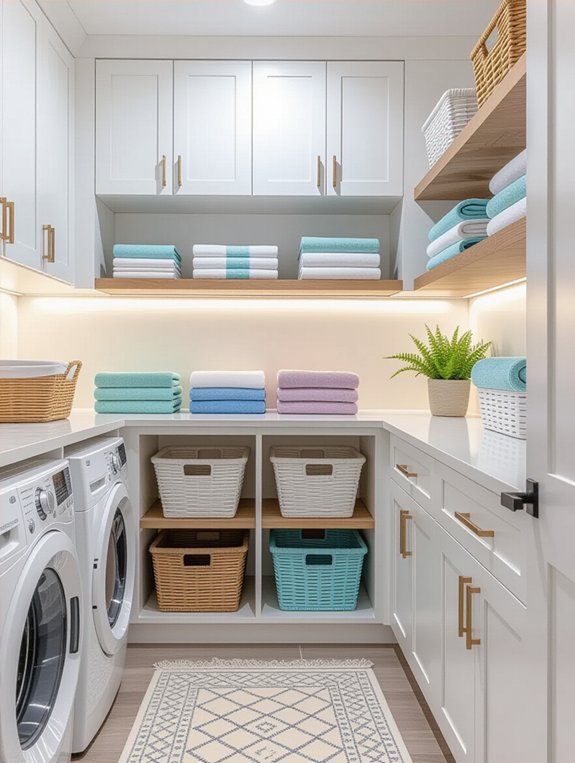 organized laundry sorting area