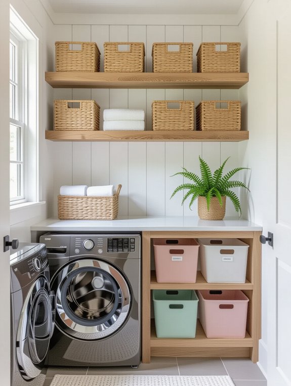 organized storage with bins