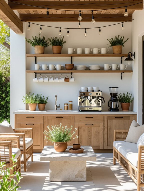 outdoor coffee bar setup