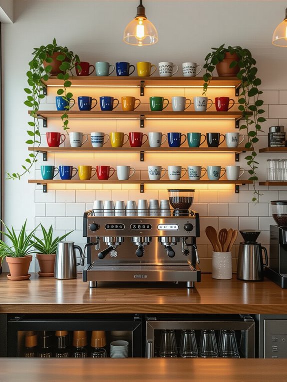 pegboard coffee station display