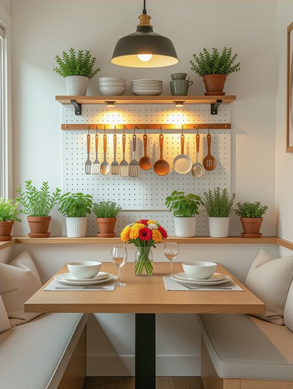 pegboard for dining organization
