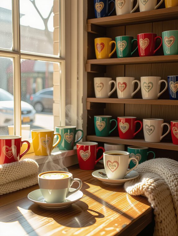 personalized coffee mug display