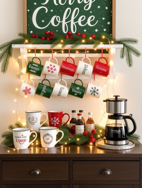 personalized festive coffee display