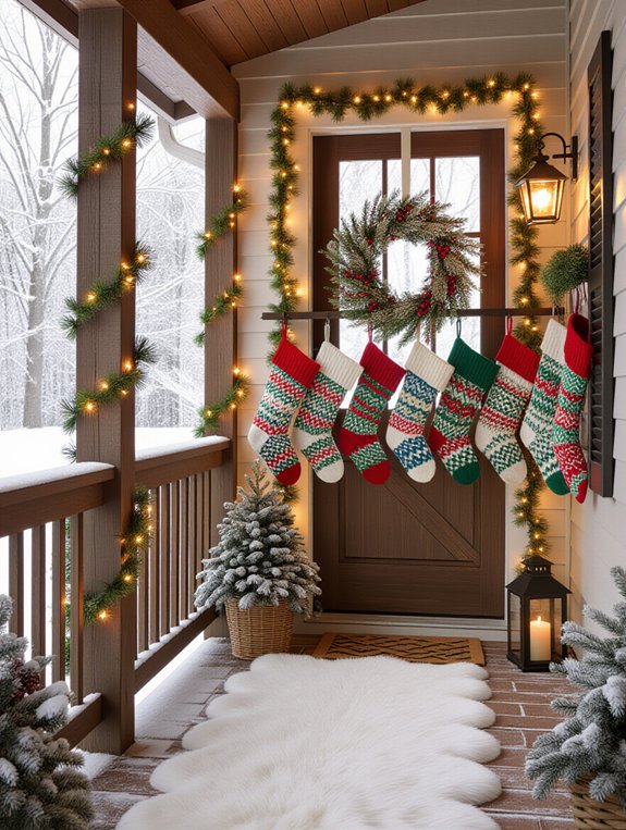 personalized festive porch stockings