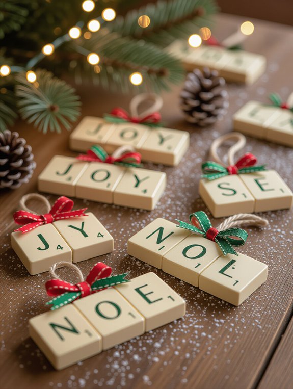 personalized scrabble tile ornaments