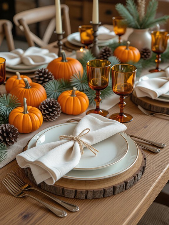 pinecone accents for thanksgiving