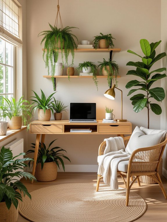 plants enhance home office