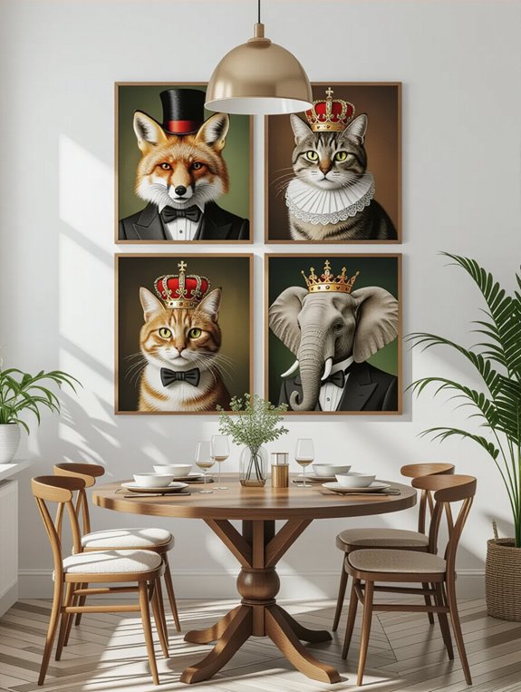 playful animal art decor