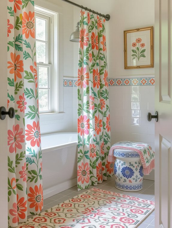 playful bathroom textile designs