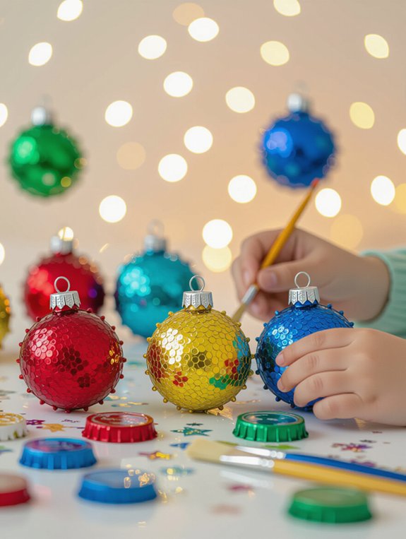 recycled bottle cap ornaments