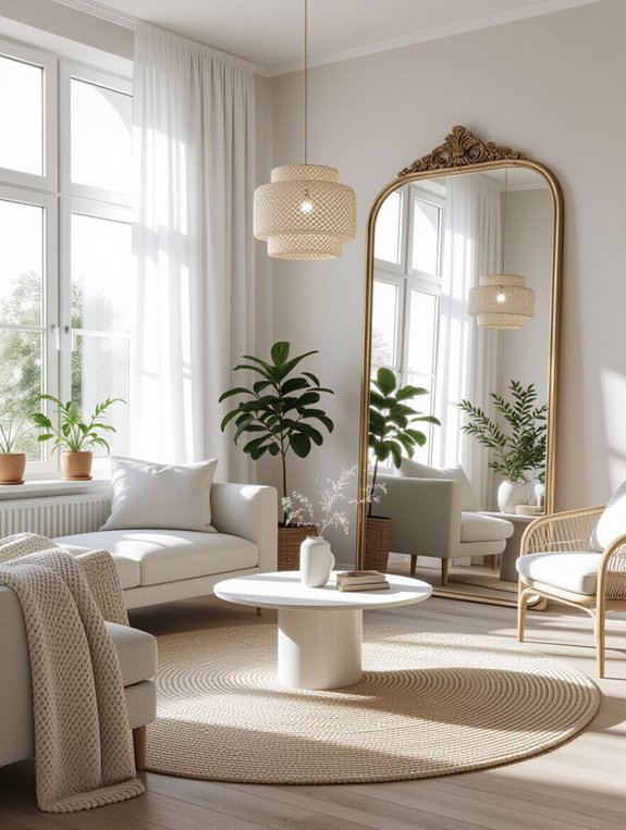 reflective mirrors brighten spaces