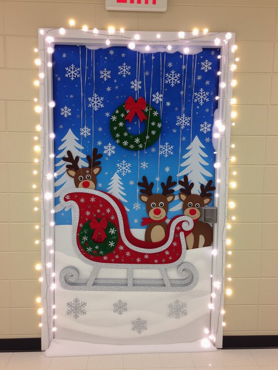 reindeer sleigh holiday display