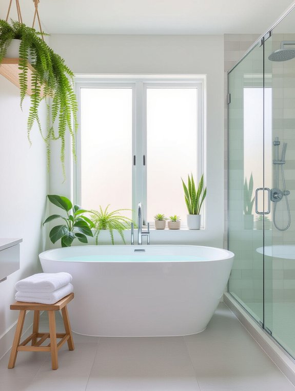 revitalize bathroom with plants