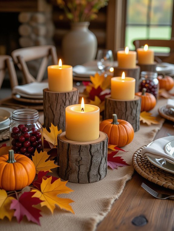 rustic candle holders decor