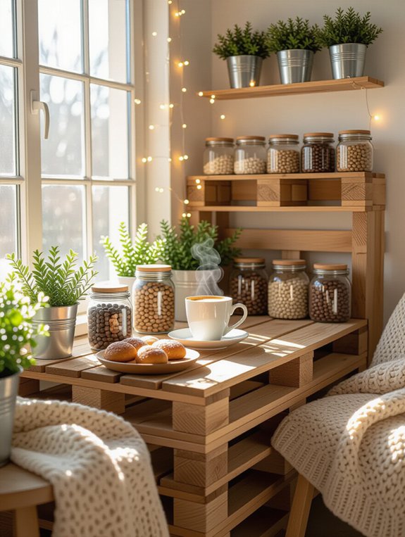 rustic diy coffee bar