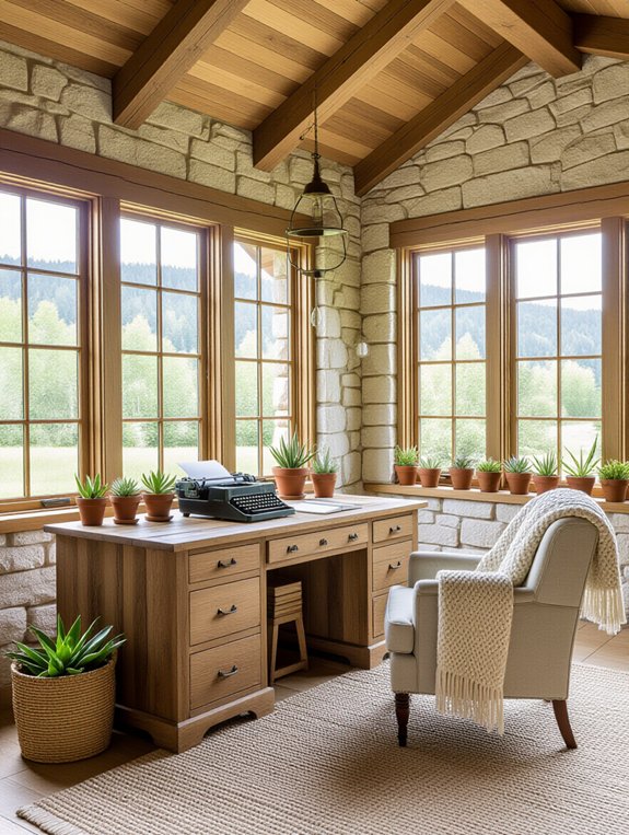 rustic natural workspace design