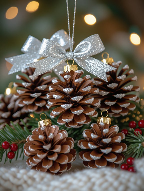 rustic pinecone holiday ornaments