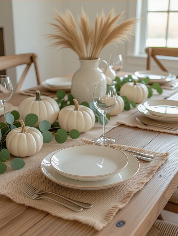 rustic pumpkin table arrangement
