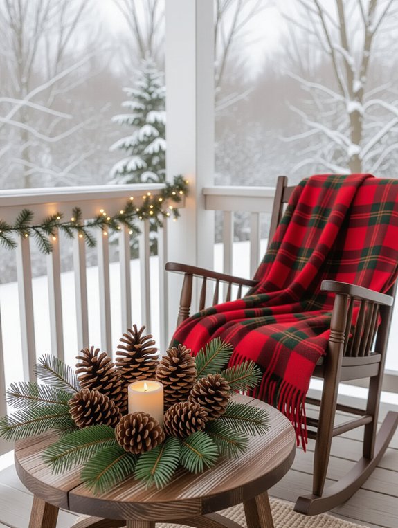 rustic winter porch decor