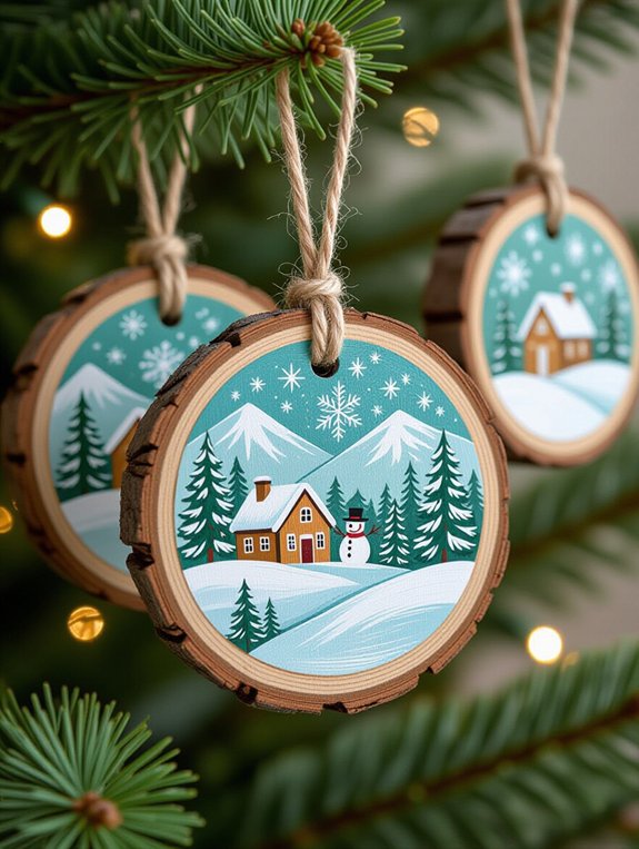 rustic wood slice ornaments