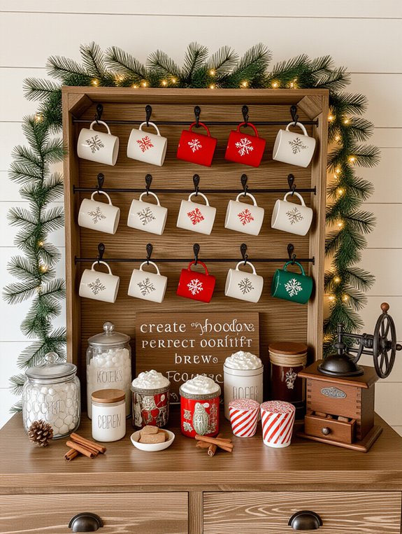 rustic wooden coffee bar