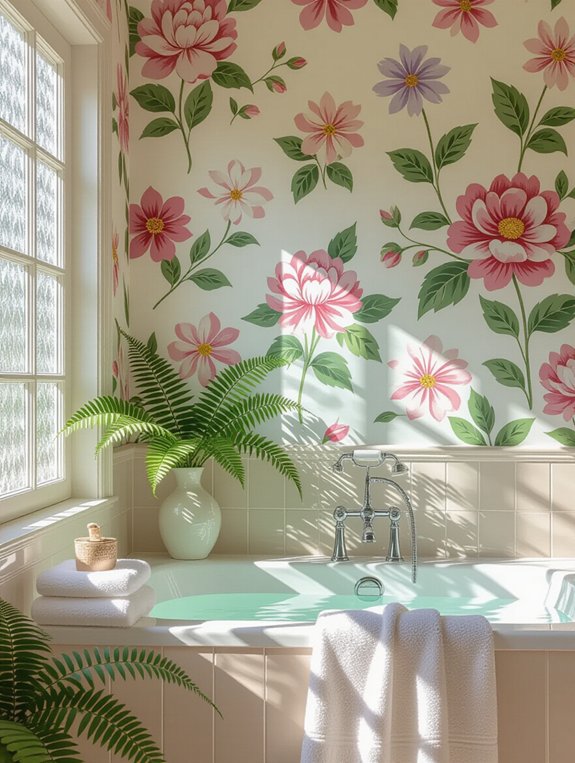 seasonal changeable bathroom wallpaper