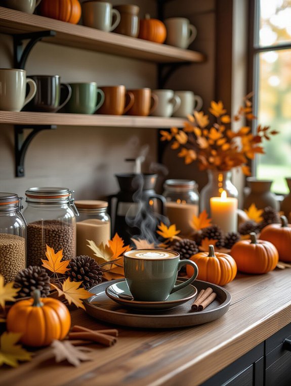 seasonal coffee bar decor
