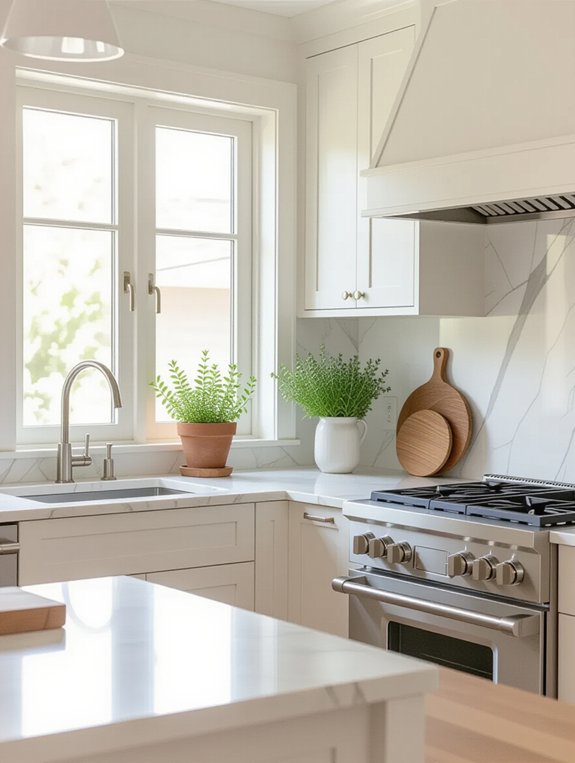 serene minimalist kitchen colors