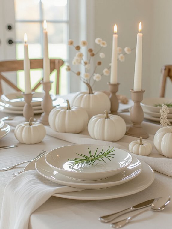 serene monochromatic thanksgiving decor