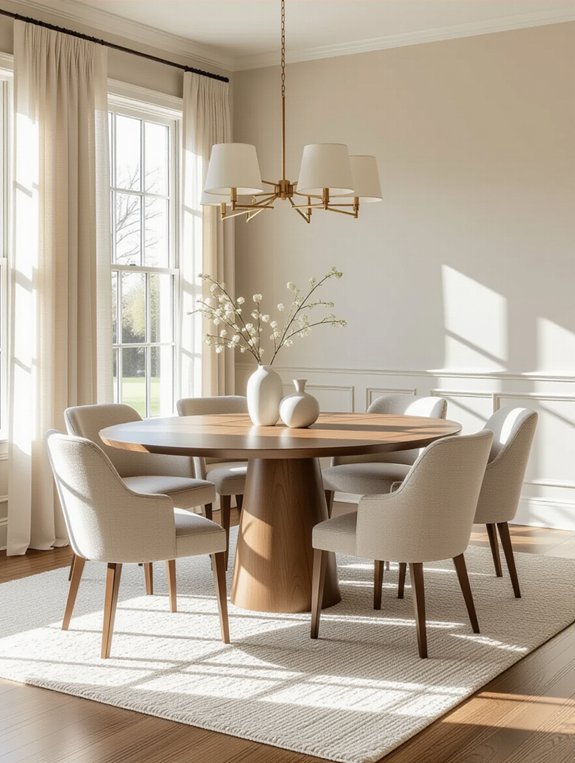 serene neutral dining atmosphere