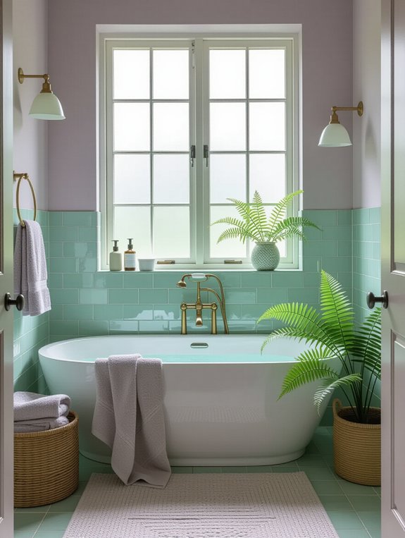 serene pastel bathroom design