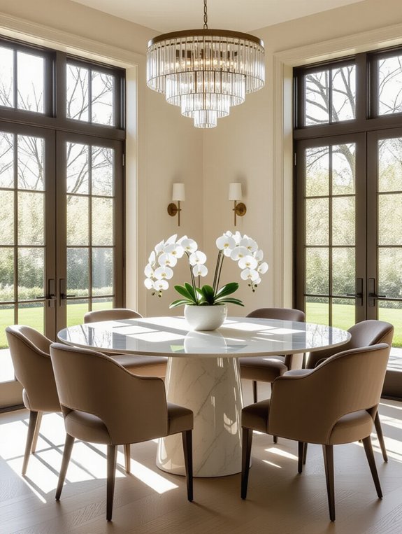 serene sophisticated dining space