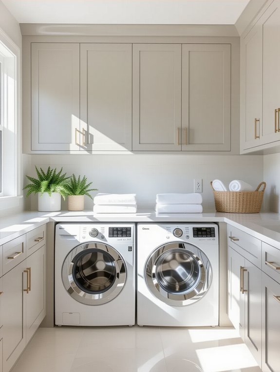 sleek hidden laundry appliances