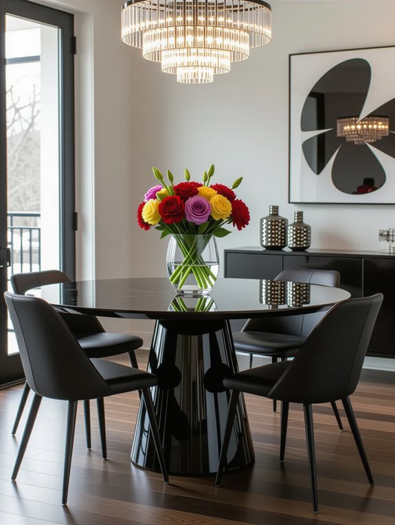 sleek high gloss dining table