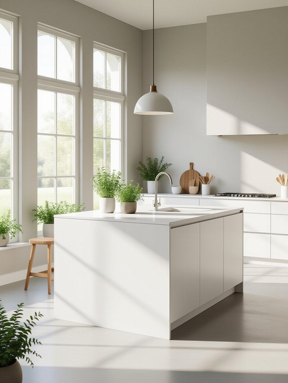 sleek minimalist kitchen island