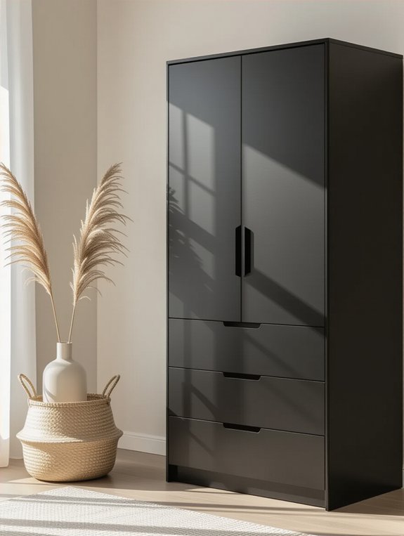 sleek modern black laminate