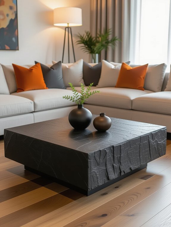 sleek modern slate centerpiece