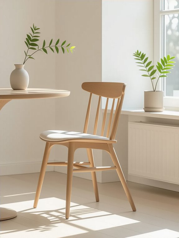 sleek uncluttered dining space
