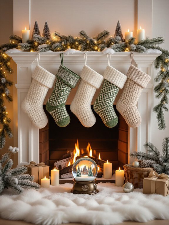 snowy mantle decor accents