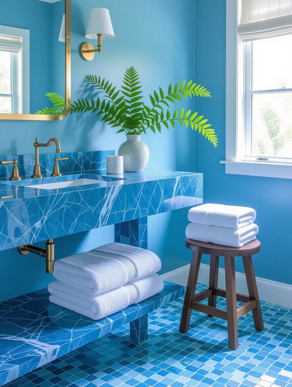 sophisticated blue marble oasis