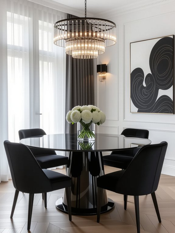 sophisticated glass top dining table