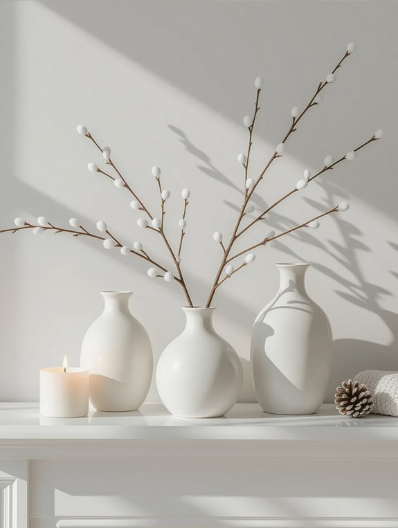 sophisticated minimalist winter display