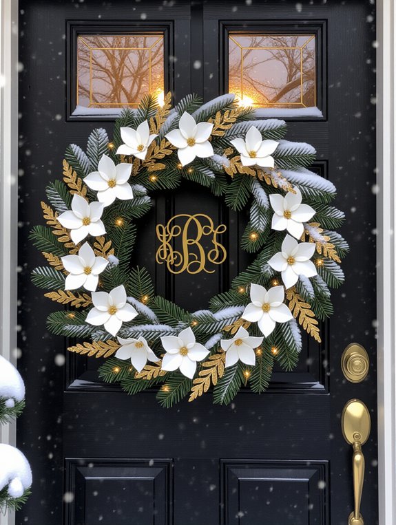 sophisticated monogrammed holiday wreaths
